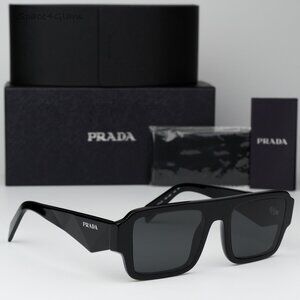 Prada Women Sunglasses Black Dark Grey Square PRA05S 16K08Z BRAND NEW